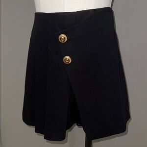 Black Skort with Gold Buttons by Zara